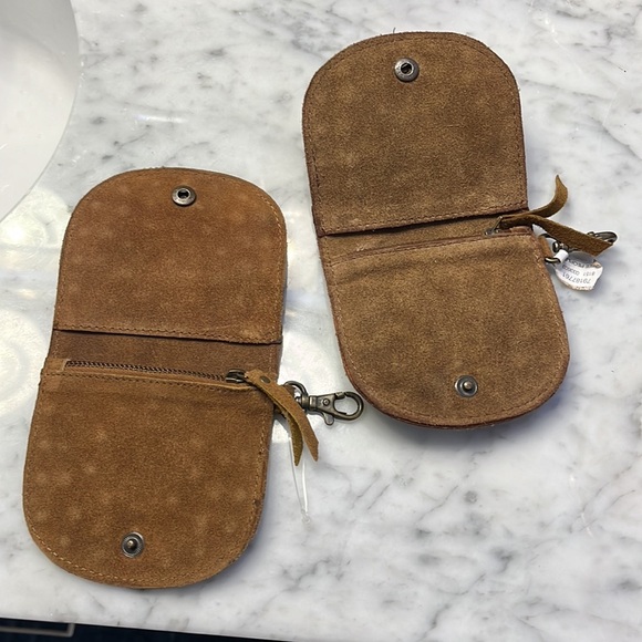 Free People Studded Clip On Wallet Leather in Color: Cognac NWT - Picture 5 of 16